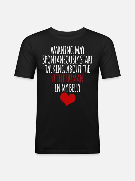 Grossesse Bébé Mère Cœur Enceinte - T-shirt près du corps Homme - noir