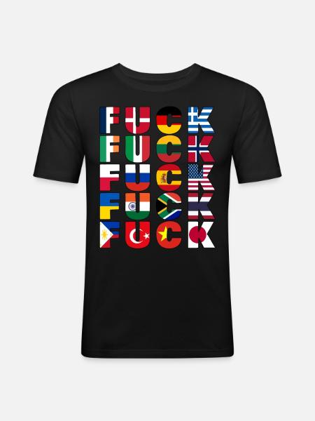 Misanthrope Curse Words Grumpy - Men's Slim Fit T-Shirt - black