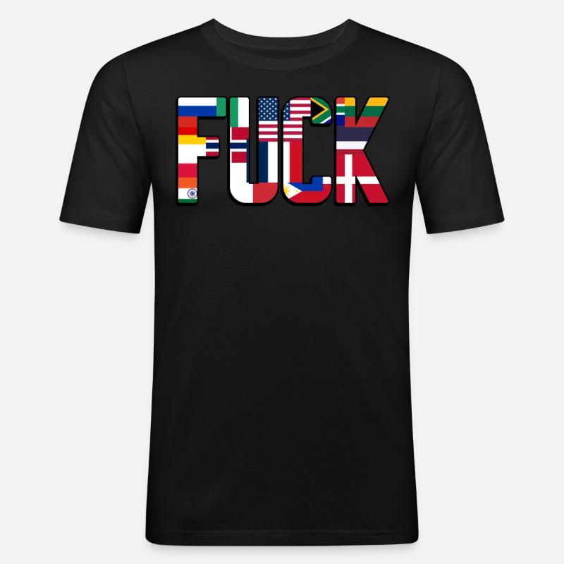 Curse Words Grumpy - Männer Slim Fit T-Shirt - Schwarz