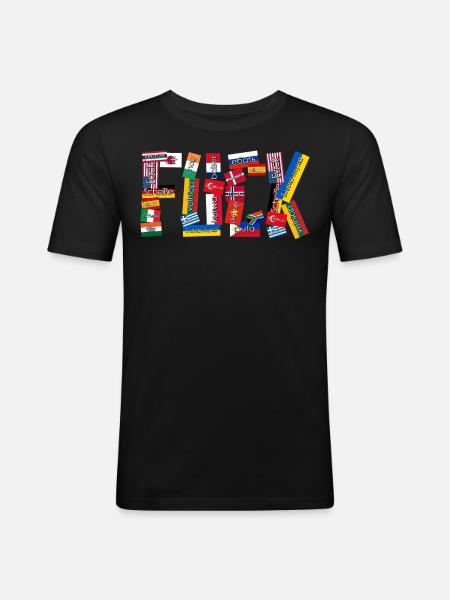 Grumpy International Curse Words - Men's Slim Fit T-Shirt - black