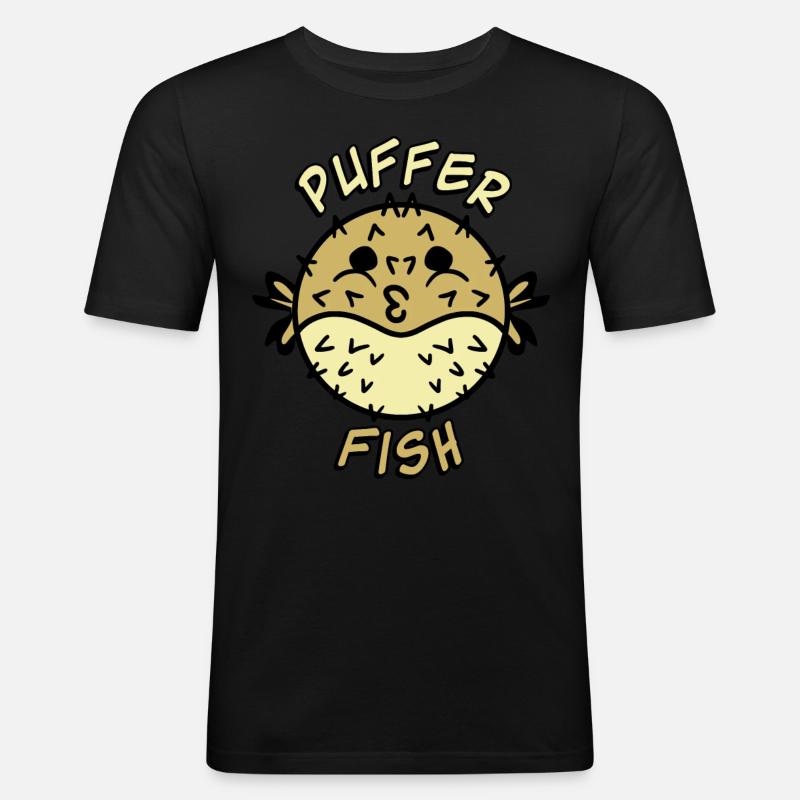 Pesce Palla Pesce Palla - Maglietta aderente da uomo - nero