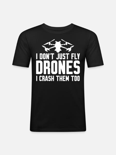 FPV Drone Quadcopter Pilot Drones - Men's Slim Fit T-Shirt - black