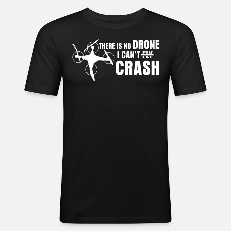 Quadcopter Drone Crash FPV Drones - Men's Slim Fit T-Shirt - black