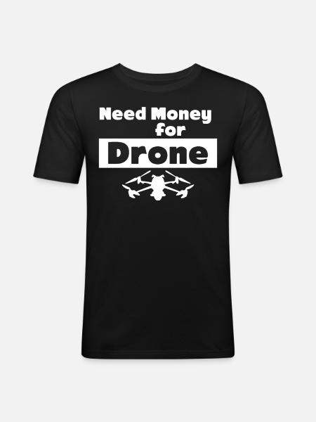 Drone FPV Drones Quadcopter - Men's Slim Fit T-Shirt - black