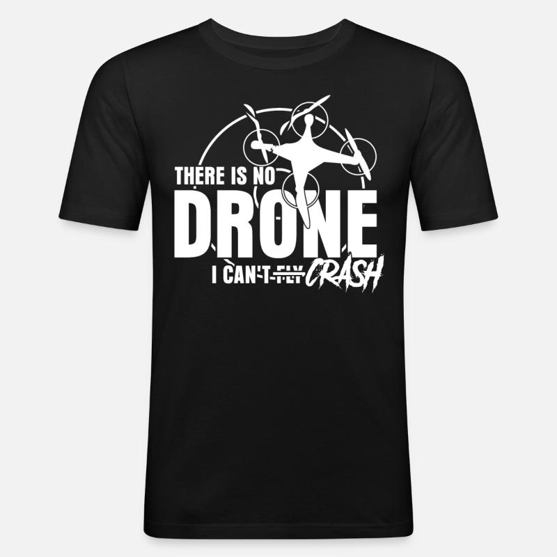 Drone Crash Quadcopter FPV Drones - Men's Slim Fit T-Shirt - black