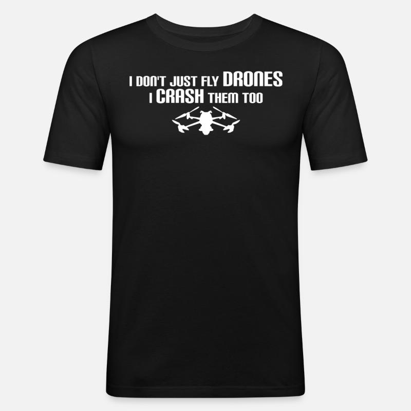 FPV Drone Crash Drones quadricoptères - T-shirt près du corps Homme - noir