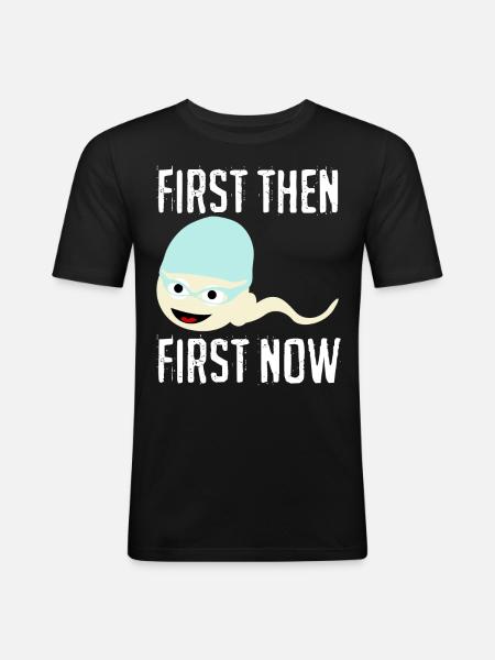 Triathlon Swimmer Swimming Sperm - Men's Slim Fit T-Shirt - black