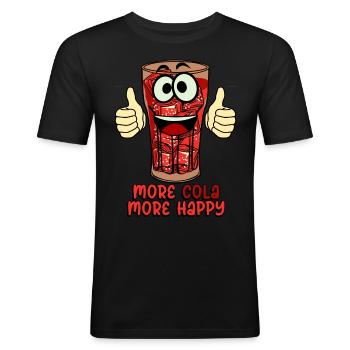 Cola Soft Drink Lemonade Soft Drinks - Men's Slim Fit T-Shirt - black - Front - Nik (191cm)