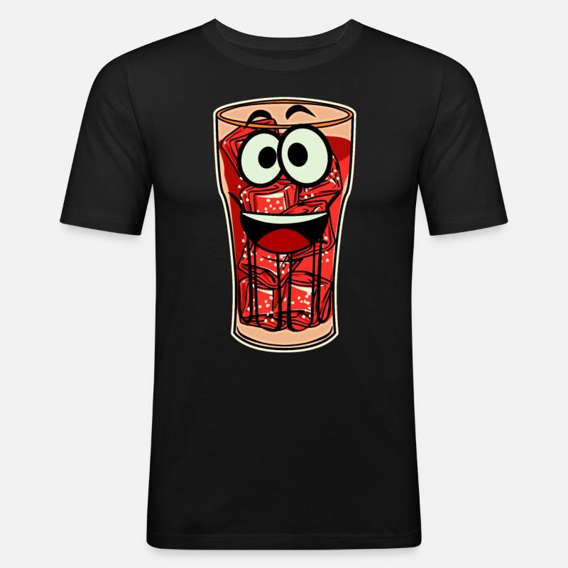 Cola Softdrinks Softdrink Lemonade - Männer Slim Fit T-Shirt - Schwarz