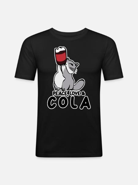 Cola Cat Lemonade Soft Drinks - Men's Slim Fit T-Shirt - black