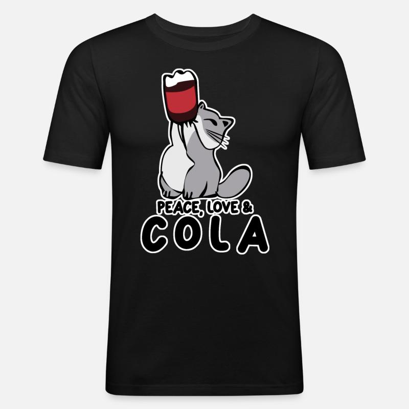Cola Cat Lemonade Softdrinks - Männer Slim Fit T-Shirt - Schwarz