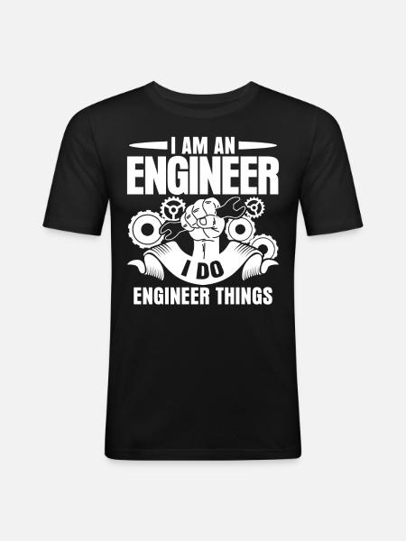 Engineer Engineering - Men's Slim Fit T-Shirt - black