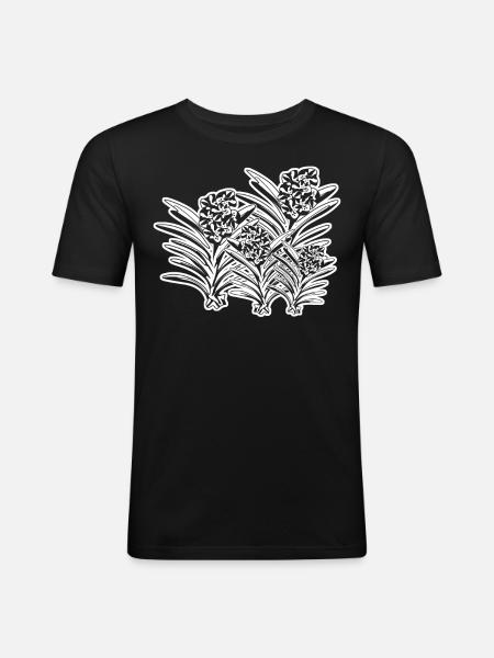 Orchidées Fleurs Orchidée - T-shirt près du corps Homme - noir