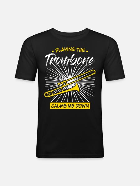 Brass Music Trombonist Trombone - Men's Slim Fit T-Shirt - black