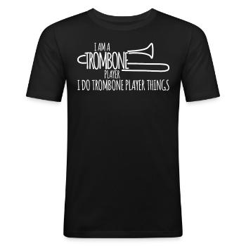 Trombonist Trombone - Men's Slim Fit T-Shirt - black - Front - Nik (191cm)