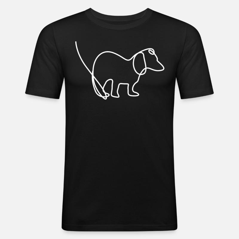 Caca de chien teckel - T-shirt près du corps Homme - noir