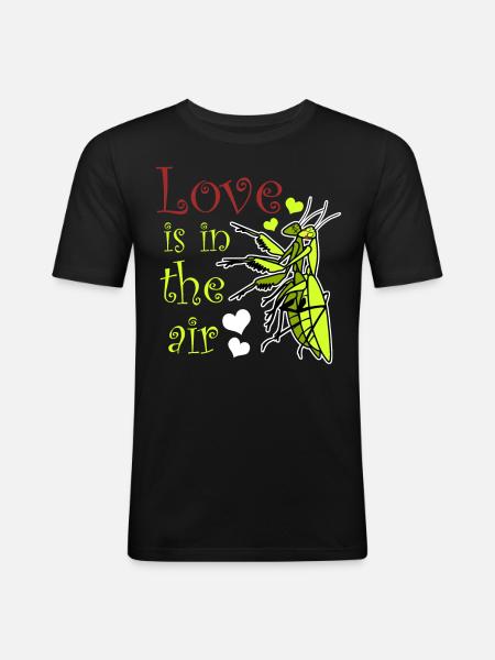 Praying Mantis Love - Men's Slim Fit T-Shirt - black