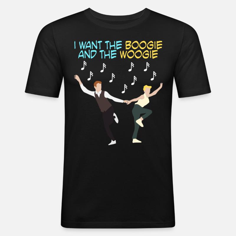 Boogie Woogie Swing Music Dancing - Männer Slim Fit T-Shirt - Schwarz