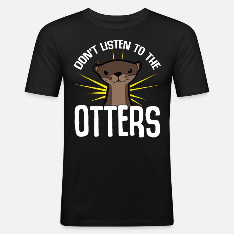 Otters Otter - Men's Slim Fit T-Shirt - black