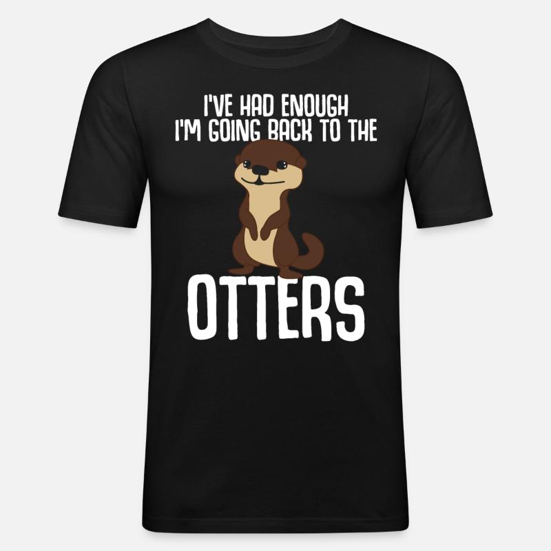 Otter Otters - Men's Slim Fit T-Shirt - black