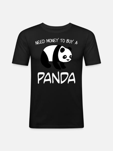 Panda Ours Panda géant - T-shirt près du corps Homme - noir