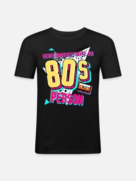 1980 80s Retro Disco - Men's Slim Fit T-Shirt - black