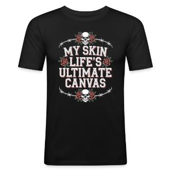 Tattoo Studio Tattoo Artist Tattoo Ideas - Men's Slim Fit T-Shirt - black - Front - Nik (191cm)