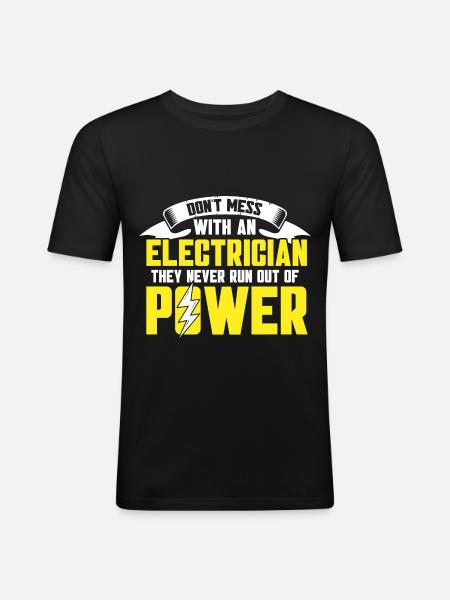 Electrician Electrical Engineer - Men's Slim Fit T-Shirt - black
