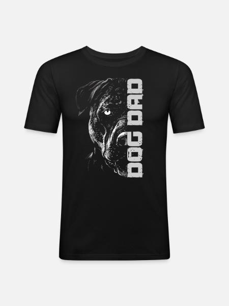 Pitbull Dog Dad - Men's Slim Fit T-Shirt - black