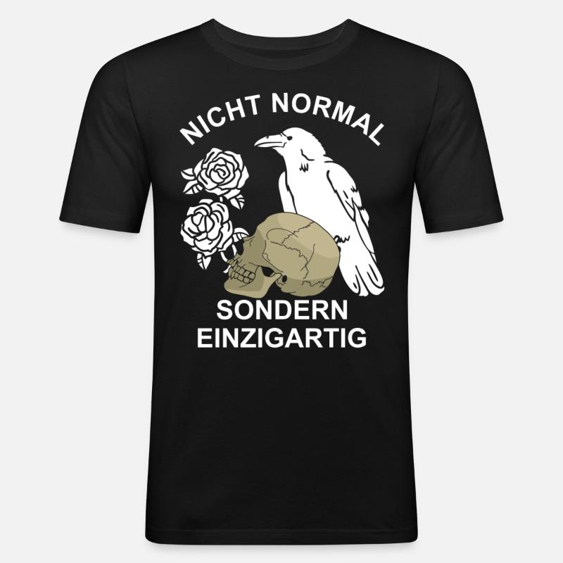 Nicht normal sondern einzigartig - Männer Slim Fit T-Shirt - Schwarz