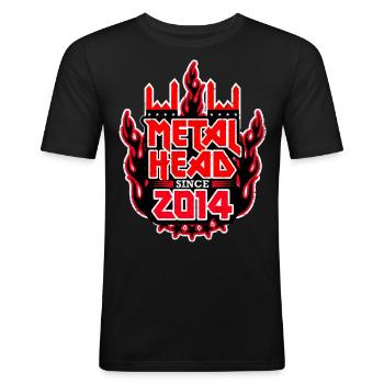METALHEAD since 2014 - Men's Slim Fit T-Shirt - black - Front - Nik (191cm)