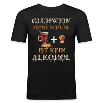 Glühwein Ohne Schuss Lustiger Weihnachtsmarkt - Männer Slim Fit T-Shirt - Schwarz - Vorne - Nik (191cm)