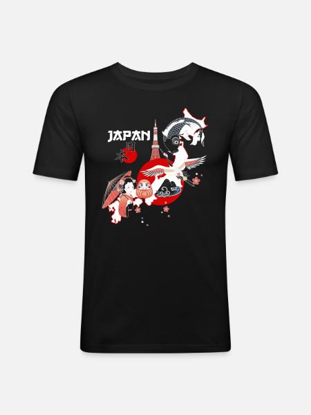 Cool Japan Tradtions Design - Men's Slim Fit T-Shirt - black