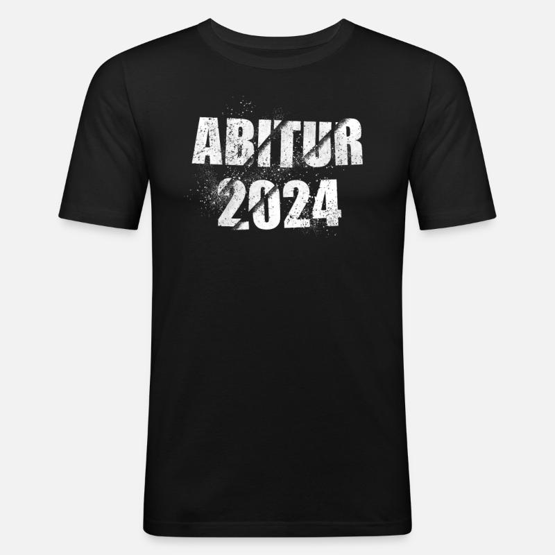 Abitur 2024 Abi Studium Abschlussklasse - Männer Slim Fit T-Shirt - Schwarz