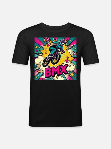 Vélo BMX - T-shirt près du corps Homme - noir
