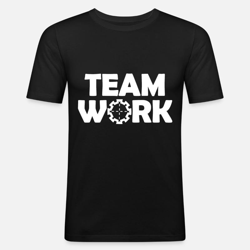 The team work - Men's Slim Fit T-Shirt - black