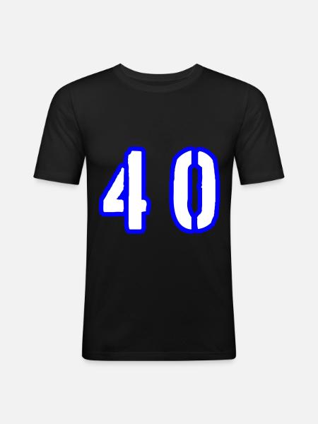 40 Zahl Symbol - Männer Slim Fit T-Shirt - Schwarz