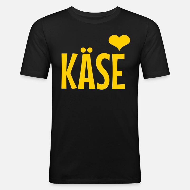 Käse - Männer Slim Fit T-Shirt - Schwarz