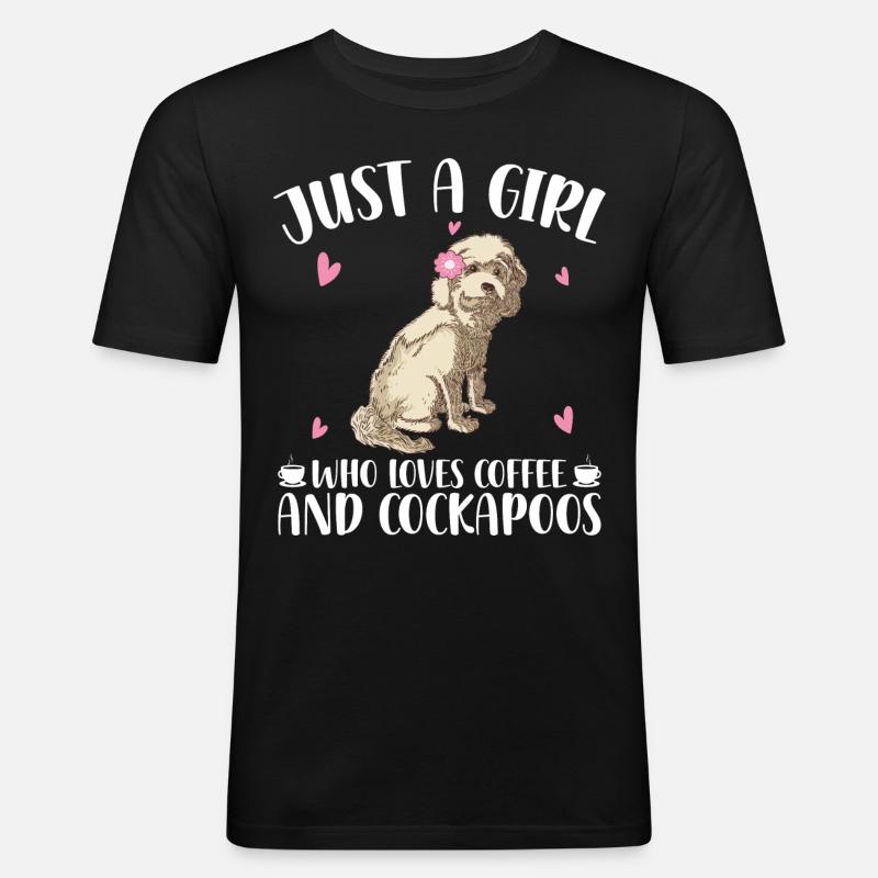 Cockapoo Mädchen - Männer Slim Fit T-Shirt - Schwarz