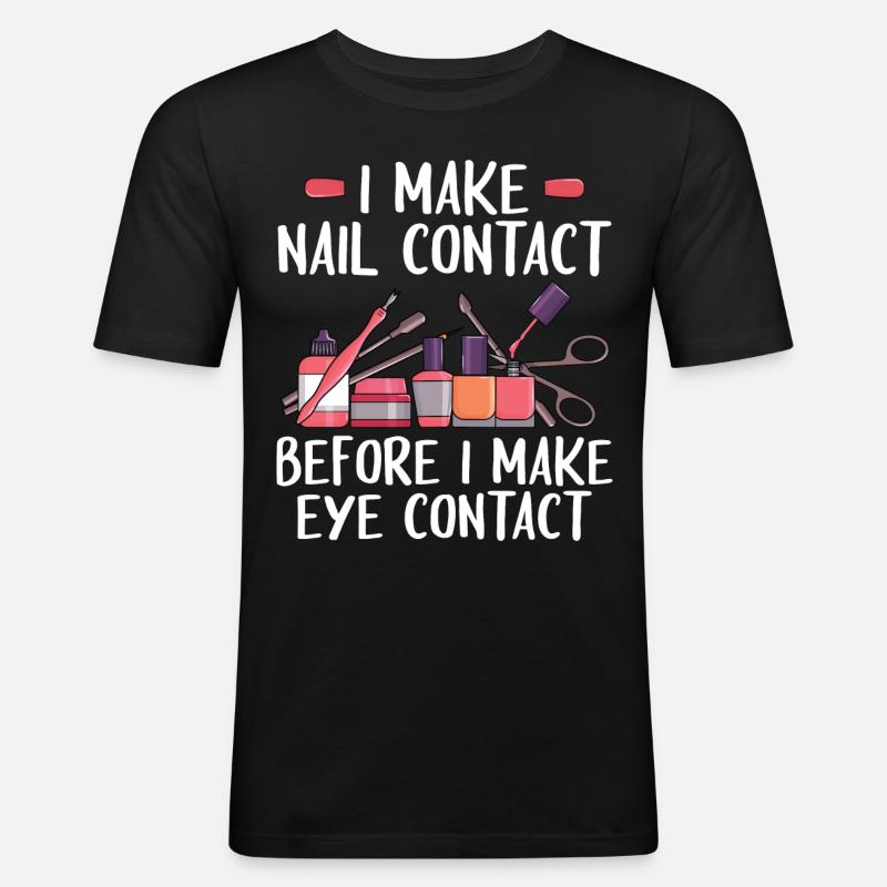 Fingernägel - Männer Slim Fit T-Shirt - Schwarz