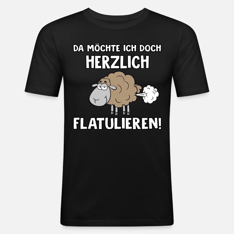Herzlich flatulieren - Männer Slim Fit T-Shirt - Schwarz
