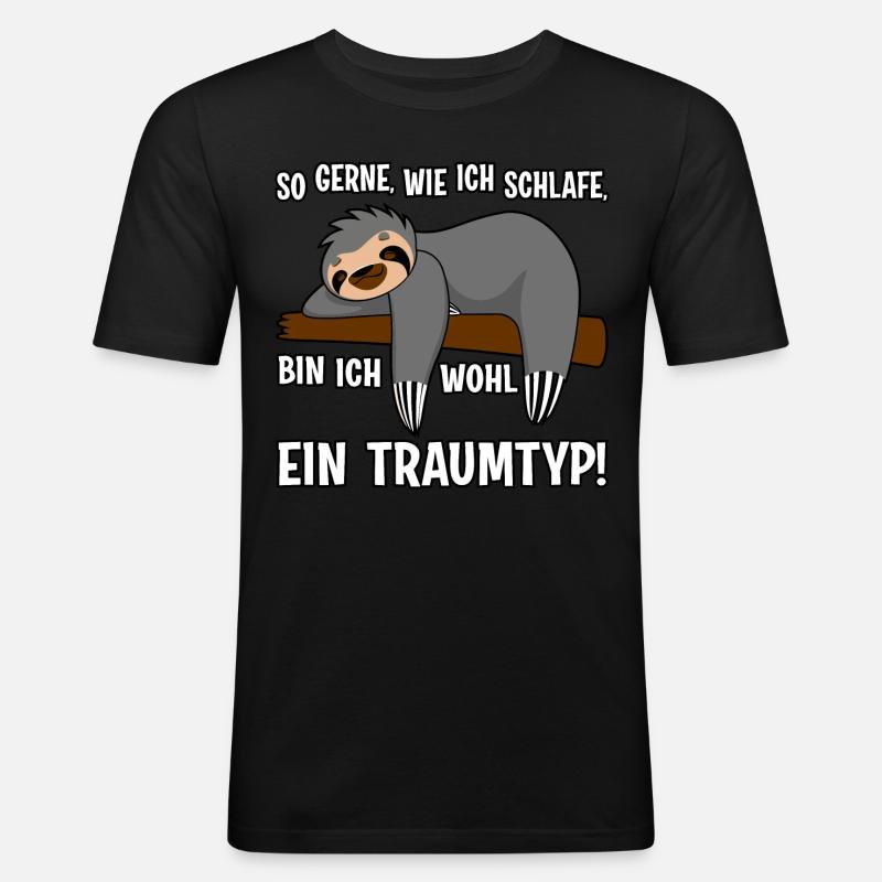 Traumtyp - Männer Slim Fit T-Shirt - Schwarz