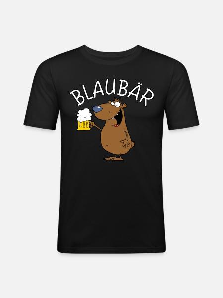 Blaubär - Männer Slim Fit T-Shirt - Schwarz
