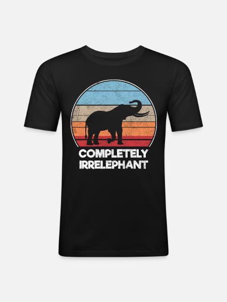 Volledig Irrelephant Volledig Irrelevante Olifant - Mannen slim fit T-shirt - zwart