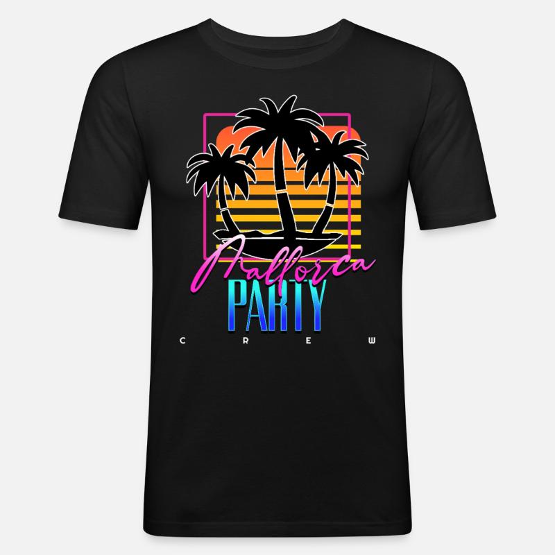 Mallorca Party Crew - Männer Slim Fit T-Shirt - Schwarz