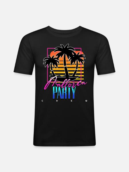 Mallorca Party Crew - Männer Slim Fit T-Shirt - Schwarz