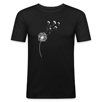 Regenbogen Pusteblume Löwenzahn Gleitschirm - Männer Slim Fit T-Shirt - Schwarz - Vorne - Nik (191cm)