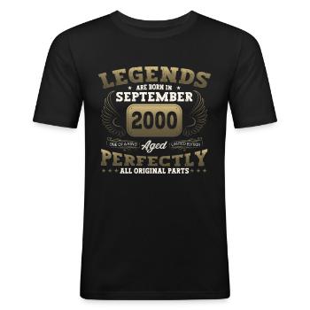 Legend September 2000 22nd Birthday Gift Fun - Men's Slim Fit T-Shirt - black - Front - Nik (191cm)