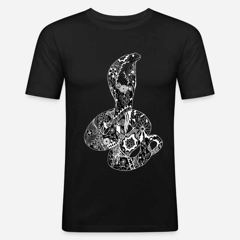 Patchwork Cobra - Men's Slim Fit T-Shirt - black