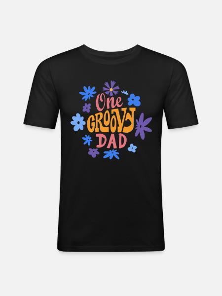 One Groovy Dad - Men's Slim Fit T-Shirt - black